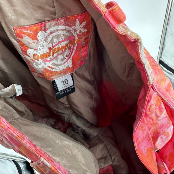 Obermeyer Pink Print Snow Pants Sz 10 Womens - Picture 7 of 8